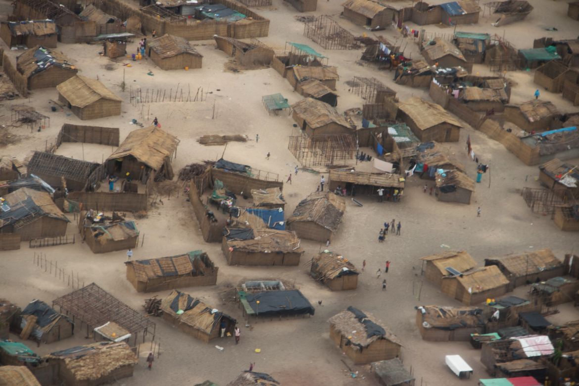 Flooded African town
