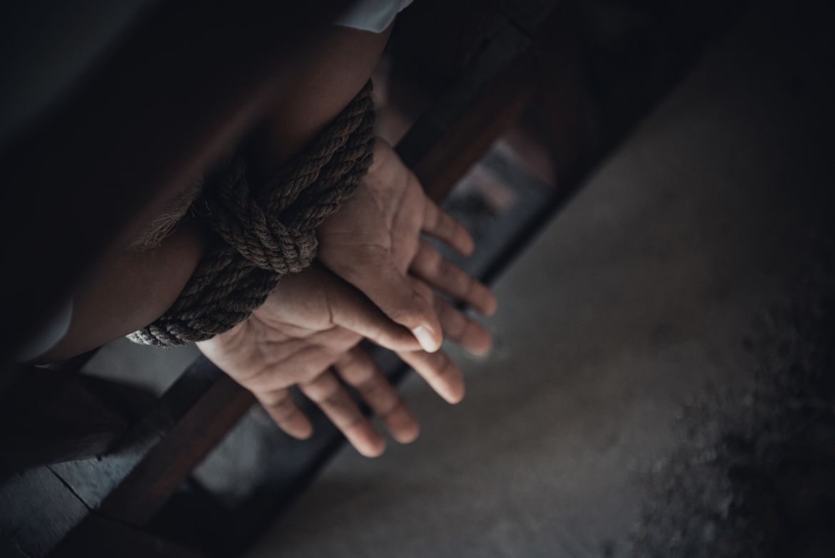 Close up of man in handcuffs